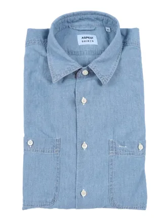 Aspesi Light Blue Denim Casual Shirt