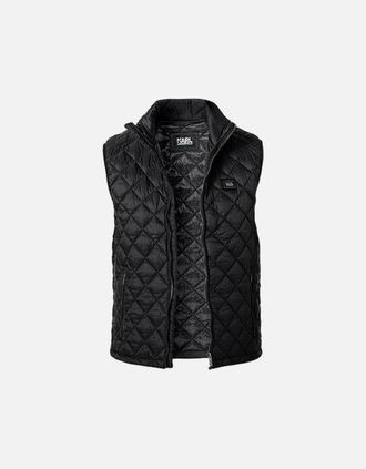 Karl Lagerfeld Mens Silver Badge Black Gilet - Size: 42/Regular