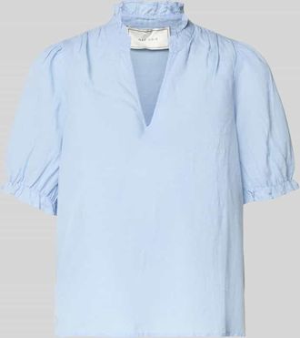 Neo Noir Neo Noir Blusenshirt aus Leinen-Baumwoll-Mix Modell Odesa in Hellblau, Gr&ouml;&szlig;e 34