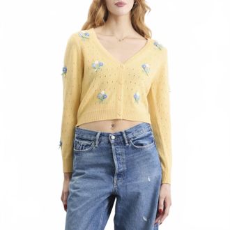 Rixo Merinda Cardigan In Yellow