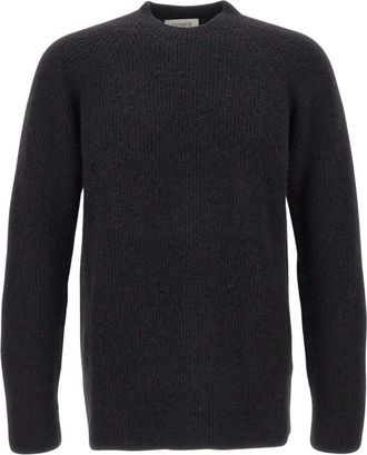 Laneus Alpaca-blend Trui - Heren - Ronde hals truien - Zwart - S - Truien & Vesten