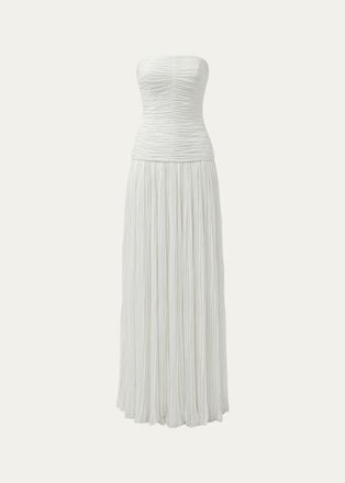 SIMKHAI Danielle Strapless Crinkle Jersey Bustier Gown