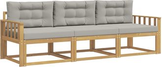 vidaXL Conjunto De Sof&aacute;s De Exterior 3 Uds. Blanco Y Gris Claro Vidaxl