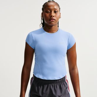Nike Womens Swift Dri-FIT Seamless Short-Sleeve Running Top in Blue | IM7538-468