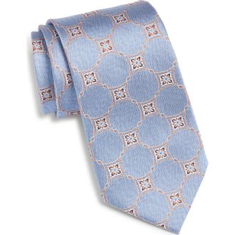 Nordstrom Geometric Silk Tie in Light Blue at Nordstrom