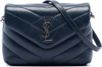 Saint Laurent Pre-owned Womens Toy Matelasse Calfskin Monogram Loulou Crossbody - Dark Blue Leather - One Size
