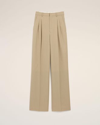 Ami Beige New Wool High Waist Wide Trousers Beige - 32 - for Women