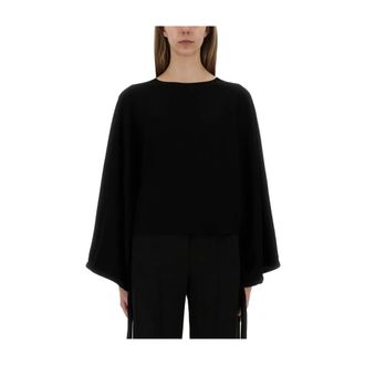 Max Mara Rondgebreide kleding - Dames - Ronde hals truien - Zwart - M - Wol - Truien & Vesten