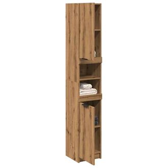 Berkfield Home Bathroom Cabinet Artisan Oak 32x34x188.5 cm Engineered Wood in Brown