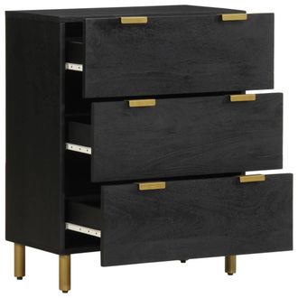 Berkfield Home Sideboards 2 pcs Black 60x33x75 cm Engineered Wood | Size: 60 x 33 x 75 cm