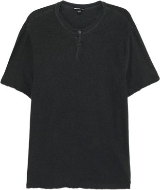James Perse Tops, Heren, Grijs, M, Katoen, Grijze T-shirts en Polos Geborsteld Jersey