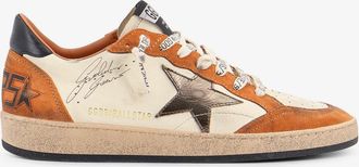 Golden Goose Sneakers Ballstar in suede e pelle con iconico logo laterale - GOLDEN GOOSE DELUXE BRAND - gender_Man