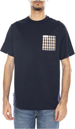 Aquascutum Active Solid Pocket T-Shirt - Heren - T-shirts - Blauw - S - Katoen - Tops