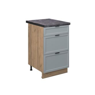 Vicco Mueble Bajo De Cocina Fame-line, Azul Claro-gris, 50 Cm, Et Antracita