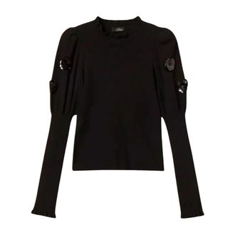 Twinset Ronde hals gebreid - Dames - Ronde hals truien - Zwart - L - Polyester - Truien & Vesten