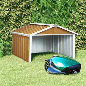 vidaXL Cobertizo Para Cortac&eacute;sped Acero Galvanizado Marr&oacute;n 92x97x63 Cm Vidaxl