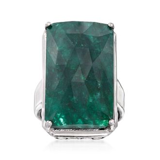 Ross-Simons Emerald Ring in Sterling Silver