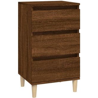 vidaXL Vidaxl - Mesita De Noche Madera Contrachapada Roble Marr&oacute;n 40x35x70 Cm