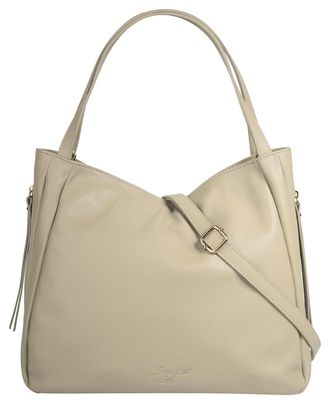 Samantha Look Umh&auml;ngetasche SAMANTHA LOOK, Damen, Gr. B/H/T: 35cm x 30cm x 14cm onesize, beige, Leder, clean, Taschen Umh&auml;ngetasche, echt Leder, Made in Italy