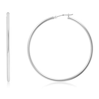 MAX + STONE Solid 10k or 14k Gold 2mm Thick Tube Hoop Earrings 12MM to 50MM