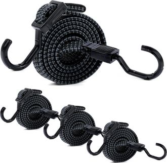 OEM Cuerdas El&aacute;sticas Con Ganchos, 4 Unidades, Cuerdas El&aacute;sticas Ajustables De 100 Cm Para Equipaje, Portaequipajes, Lonas, Carga M&oacute;vil, Camping, Lonas (g