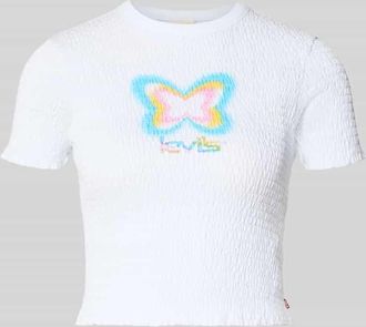 Levi's T-Shirt mit Label-Print in Weiss, Gr&ouml;&szlig;e XS