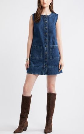 Treasure & Bond Denim Sheath Dress in Dark Mid Wash at Nordstrom, Size X-Small