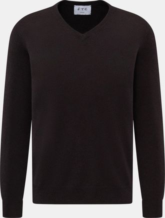 FTC Men - Cashmere V-neck jumper dark brown
