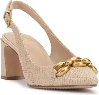 Vince Camuto Hamden Slingback Pointed Toe Pump in Soft Buff at Nordstrom, Size 9.5