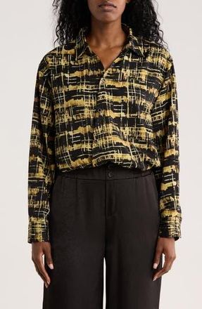 Patrizia Luca Print Long Sleeve Button-Up Shirt in Black at Nordstrom Rack, Size Large/x-Large