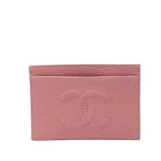 Chanel Pre-owned Wallets, female, Pink, Size: ONE SIZE Pre-owned Caviar Card Case