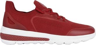 Geox Rode Casual Textiel Sneakers oor Heren - Heren - Sneakers - Rood - 37 EU - Schoenen