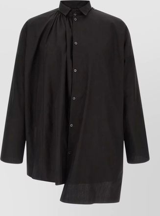 Yohji Yamamoto asymmetrical shirt double b collar long sleeves