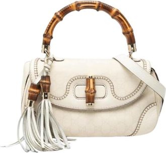 Gucci Pre-owned Satchel - Dames - Vintage Handtas - Wit - ONE Size - Leer - Vintage