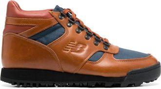 New Balance debossed-logo hi-top sneakers - men - Rubber/Fabric/Calf Leather/Fabric - 11.5 - Brown