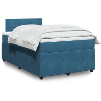vidaXL Vidaxl - Cama Box Spring Con Colch&oacute;n Terciopelo Azul 120x200 Cm