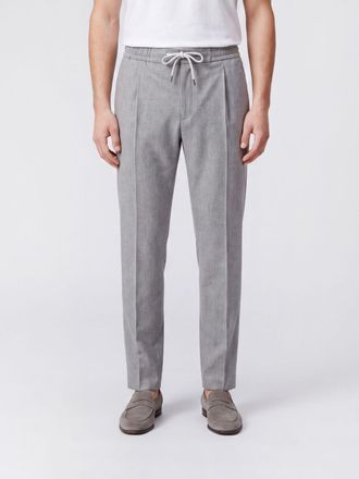 Pantaloni Torino Pantaloni jogging in lana slim fit con coulisse in vita