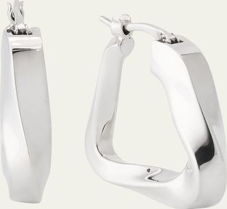 Bottega Veneta Small Twist Triangle Hoop Earrings