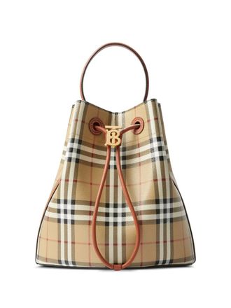 Burberry small TB bucket bag - women - Calf Leather/Polyurethane/Cotton/Polyester/Cotton - OS - Neutrals
