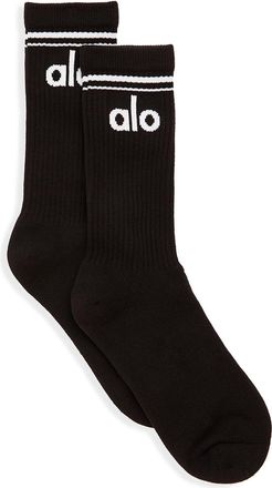 Alo | Womens Throwback Socks in Black/White, Size: S/M (5-7.5)
