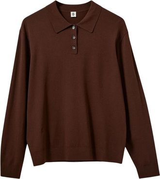 The Garment Madison Knit Polo - Dames - Polos - Bruin - 3XS - Polyester - Tops