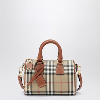 Burberry Mini Bowling Bag With Check Pattern