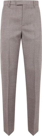 Maison Margiela Broeken, Dames, Grijs, S, Wol, Getextureerde Tailored Broek van Wol