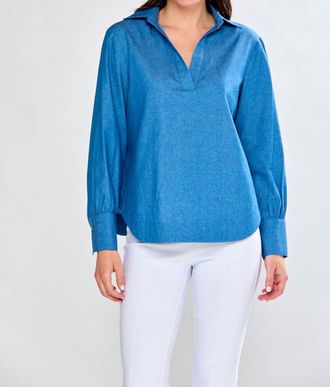 Sara Campbell Jacqueline V-Neck Top In Blue
