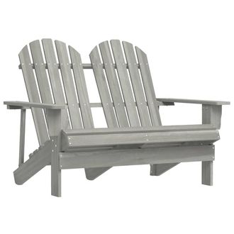 vidaXL Vidaxl - Silla Adirondack De Jard&iacute;n 2 Plazas Madera Maciza Abeto Gris