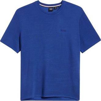 BOSS Rib Lounge T-Shirt in Medium Blue at Nordstrom, Size Xx-Large
