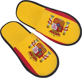 Generic Spanish Flag Unisex Slippers Soft Sliders Breathable House Slippers For Indoor Outdoor Winter M