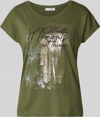 Christian Berg T-Shirt mit Motiv und Rundhalsausschnitt in Oliv, Gr&ouml;&szlig;e XXL