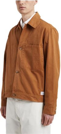 Norse Projects Canvas Overshirt Duck Klassiek Ontwerp - Heren - Zomerjassen - Bruin - S - Katoen - Jassen