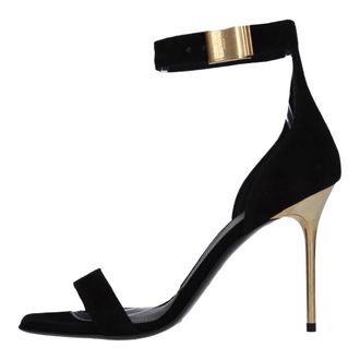 Balmain Suede Sandals - female - Balmain - High Heel Sandals - Black - 8 UK - Shoes